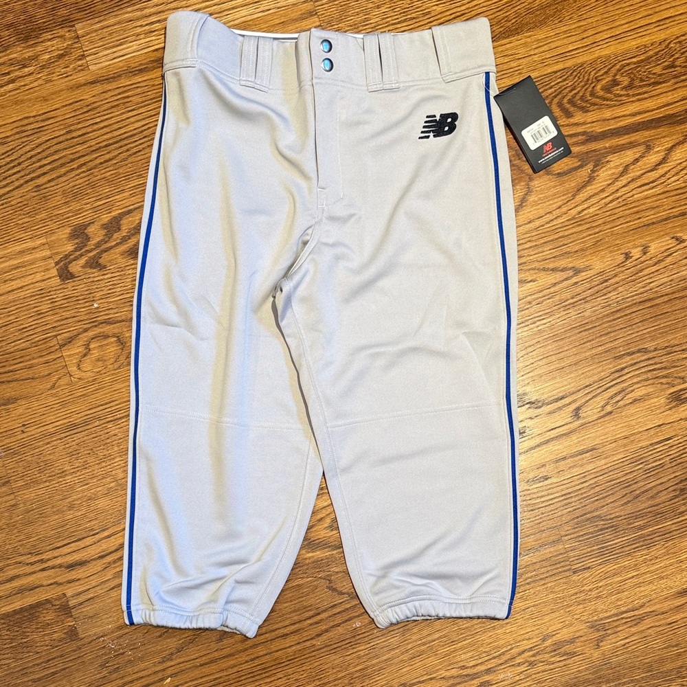 New Balance Light Gray Joggers with Blue Trim